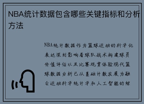 NBA统计数据包含哪些关键指标和分析方法